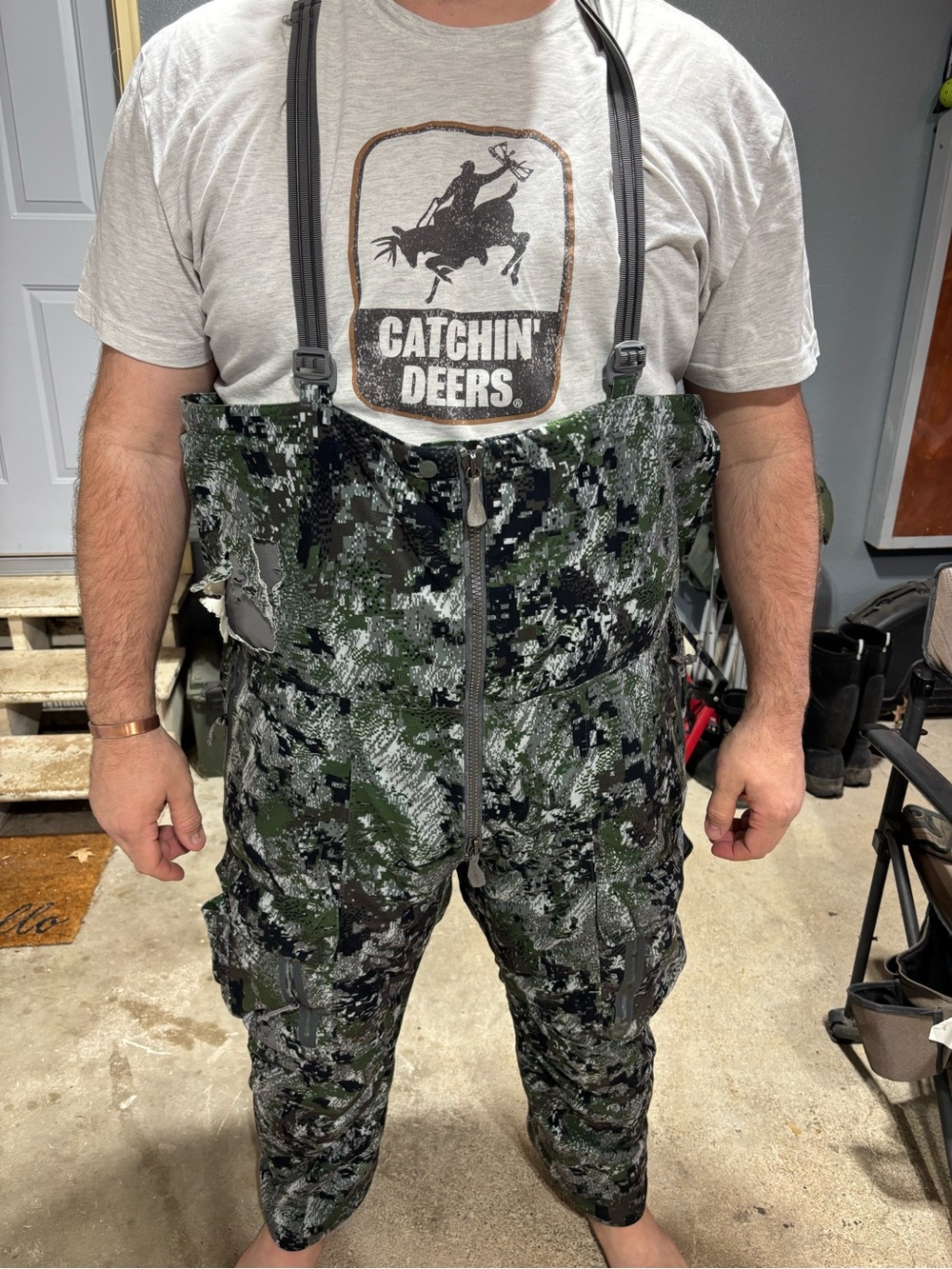 Men's Sitka Camouflage Bib Pants - Green Camo 3xl
